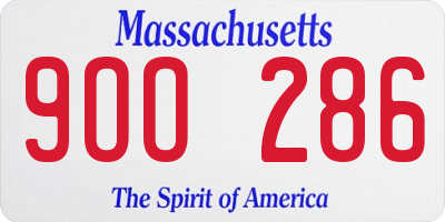MA license plate 9OO286