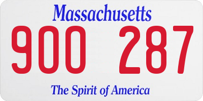 MA license plate 9OO287