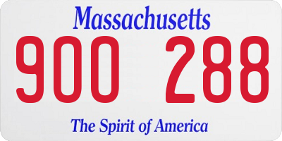 MA license plate 9OO288
