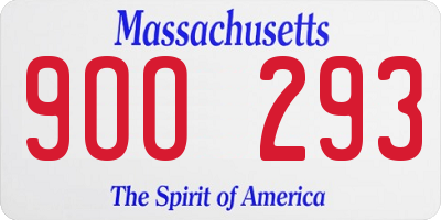 MA license plate 9OO293