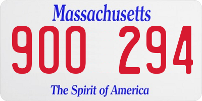 MA license plate 9OO294