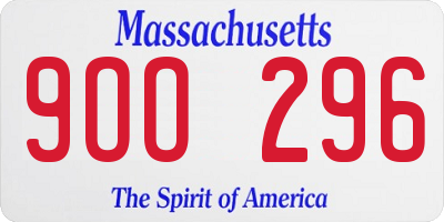 MA license plate 9OO296