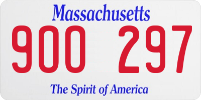 MA license plate 9OO297