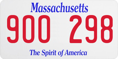 MA license plate 9OO298