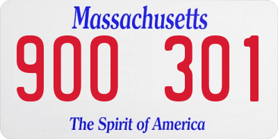 MA license plate 9OO301