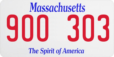 MA license plate 9OO303