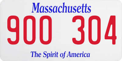 MA license plate 9OO304