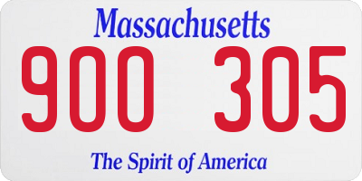 MA license plate 9OO305