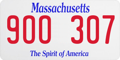 MA license plate 9OO307