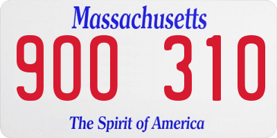 MA license plate 9OO310