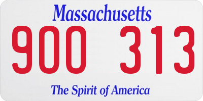 MA license plate 9OO313