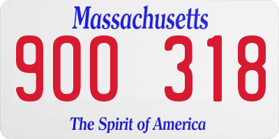 MA license plate 9OO318