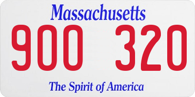 MA license plate 9OO320