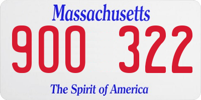 MA license plate 9OO322
