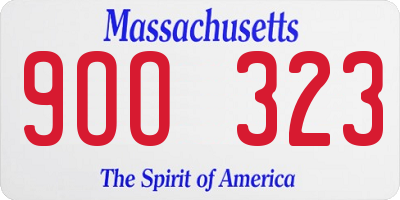MA license plate 9OO323