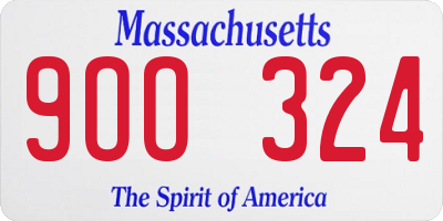 MA license plate 9OO324