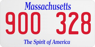 MA license plate 9OO328