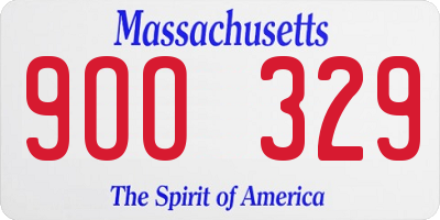 MA license plate 9OO329