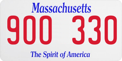 MA license plate 9OO330