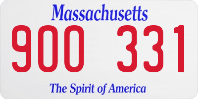 MA license plate 9OO331