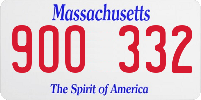 MA license plate 9OO332