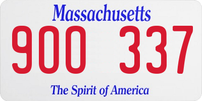 MA license plate 9OO337