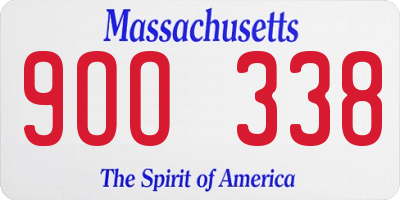 MA license plate 9OO338