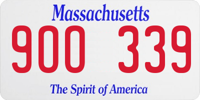 MA license plate 9OO339