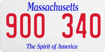 MA license plate 9OO340