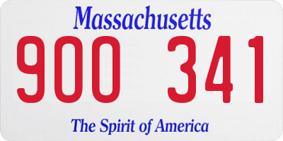 MA license plate 9OO341