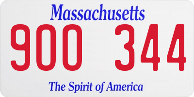 MA license plate 9OO344