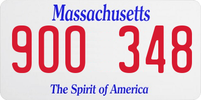 MA license plate 9OO348