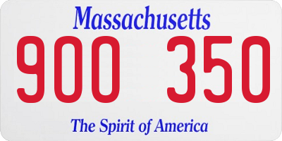 MA license plate 9OO350