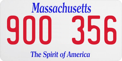 MA license plate 9OO356