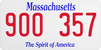 MA license plate 9OO357
