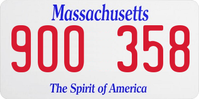 MA license plate 9OO358