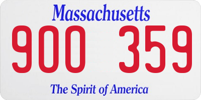 MA license plate 9OO359