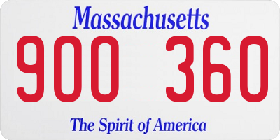 MA license plate 9OO360