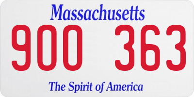 MA license plate 9OO363