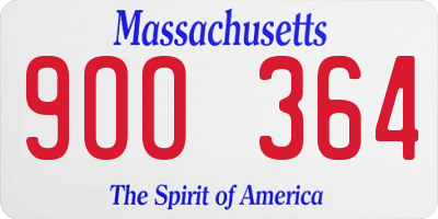 MA license plate 9OO364