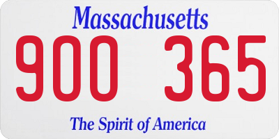 MA license plate 9OO365