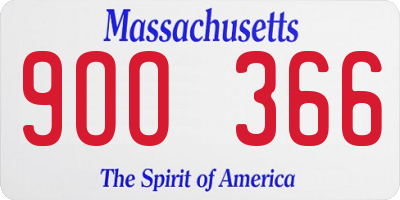 MA license plate 9OO366