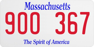 MA license plate 9OO367
