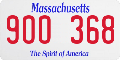 MA license plate 9OO368