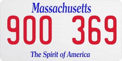 MA license plate 9OO369