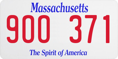 MA license plate 9OO371