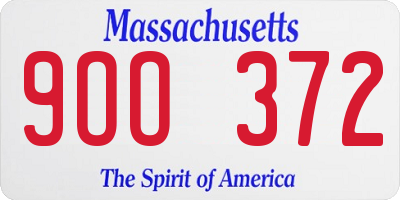 MA license plate 9OO372