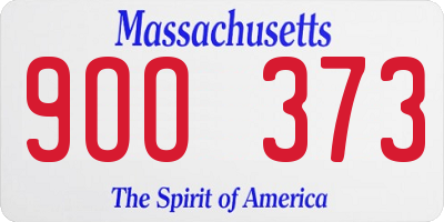 MA license plate 9OO373