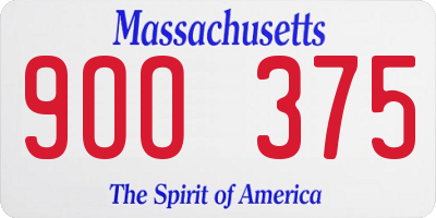 MA license plate 9OO375