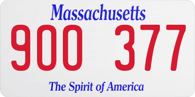 MA license plate 9OO377